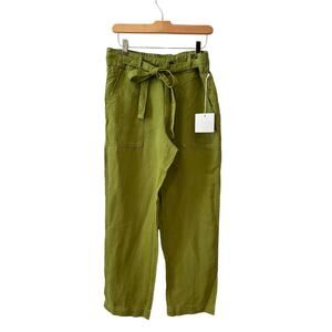 Cynthia Rowley Straight Leg Soft Wash Belted Pants Vintage Green 8